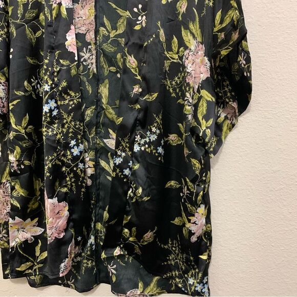 ACCESSORY STREET Short Kimono Women’s OS Black Pink White Floral Open Front. - Picture 4 of 11